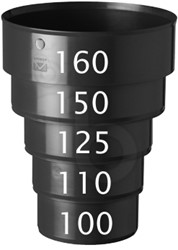 Ubbink Meervoudig kunststof verloopstuk diam 160-diam 150-diam 125-diam 110-diam 100 PS