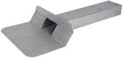 Loden kiezelbak gegoten zij-uitloop 60 x 100 mm 45° L=450 mm 