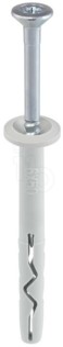 Klimas SMNK slagplug nylon 8x100 breedekraag pozidrive-2 verzinkt