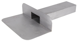 Loden kiezelbak gegoten zij-uitloop 60 x 80 mm 90° L=300 mm 
