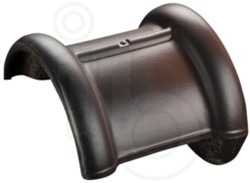 Halfronde eindvorst 225mm roestkleur zwart satinet