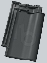 Flachdachpan F-12-U Zuid Hele pan Antracietgrijs (746) Engobe