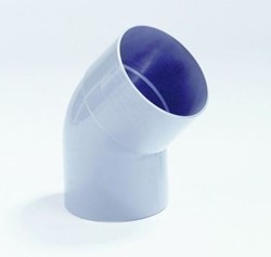 PVC Bocht 80mm mof/ spie 45° grijs
