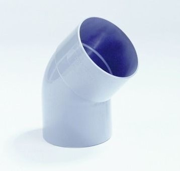 PVC Bocht 80mm mof/ spie 45° grijs