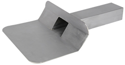 Loden kiezelbak gegoten zij-uitloop 60 x 80 mm 45° L=300 mm 