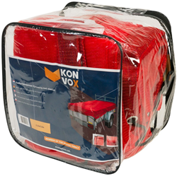 Konvox Aanhangwnet fijnmazig met elastiek 2,5x4,5m Rood