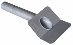 Loden ronde kiezelbak zij-uitloop Ø 70 / 45°  L=450 mm 