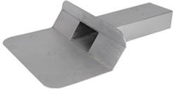 Loden kiezelbak gegoten zij-uitloop 60 x 100 mm 45° L=300 mm 