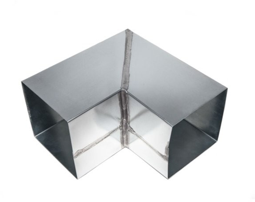 Verstekbocht zink 80mm 90° vierkant