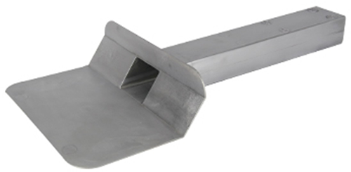 Loden kiezelbak gegoten zij-uitloop 60 x 80 mm 45° L=450 mm 