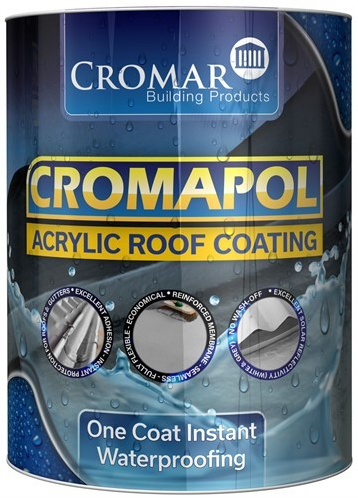 Cromapol Acryl waterdichting coating 5 liter (zwart) met vezel 